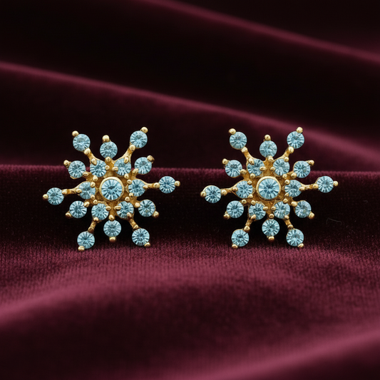 92.5 Silver Gold Plated Star Second Studs | Stylish Cute Design | Elegant Jewellery