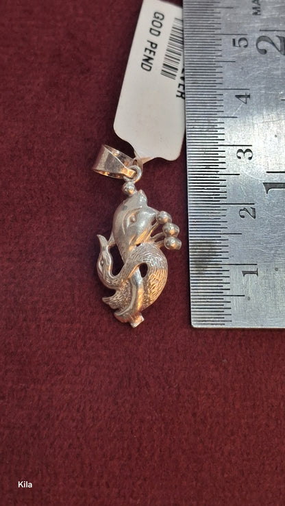 92.5 Silver Ganesha Pendant | Auspicious Success Design | Stylish Jewellery