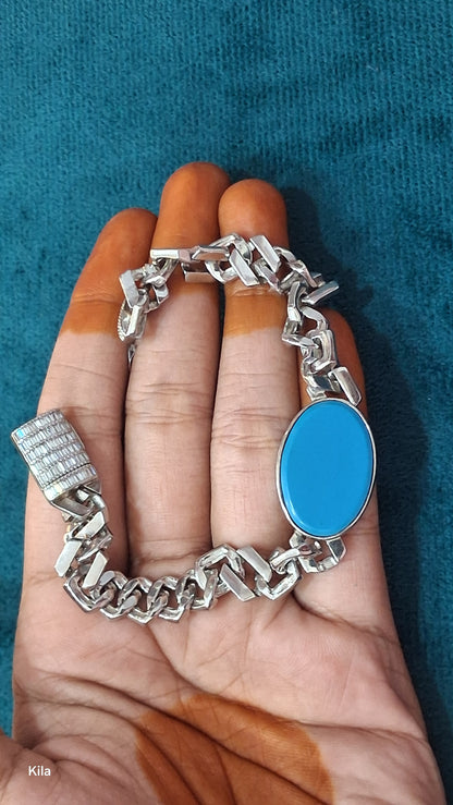 92.5 Silver Men’s Bracelet 8 Inches | Stylish Refined Design | Elegant Jewellery