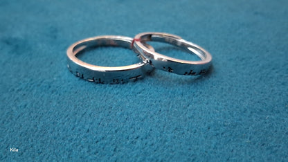92.5 Silver Couple Rings (Men Size 17 | Women Size 13) | Stylish Elegant Matching Design | Jewellery
