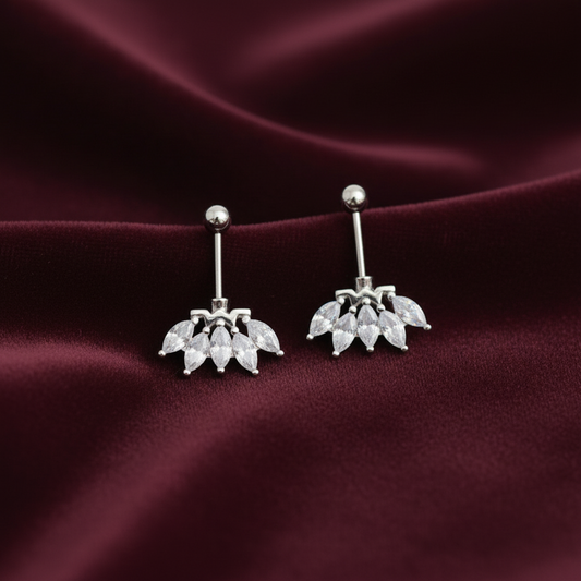 92.5 Silver Five Leaf Bugadi | Stylish Nature Design | Elegant Jewellery pair