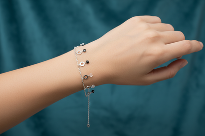 92.5 Silver Charm Bracelet | Stylish Modern Design | Elegant Jewellery