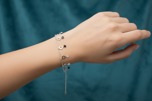 92.5 Silver Charm Bracelet | Stylish Modern Design | Elegant Jewellery