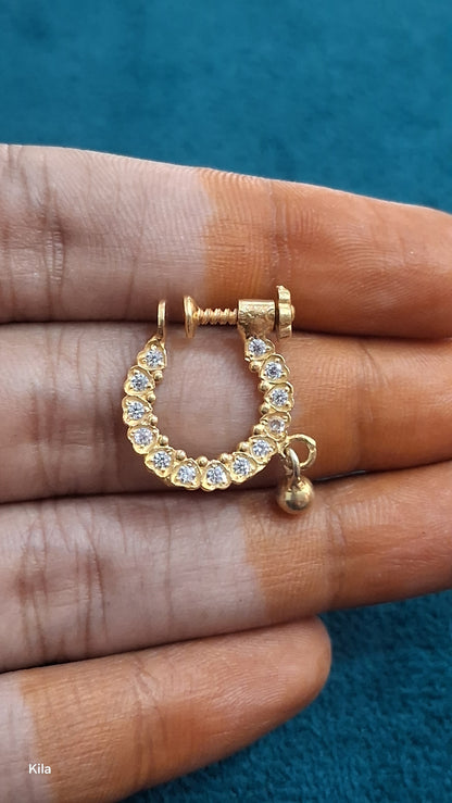 92.5 Silver Gold Plated Septum | Stylish Modern Design | Elegant Jewellery