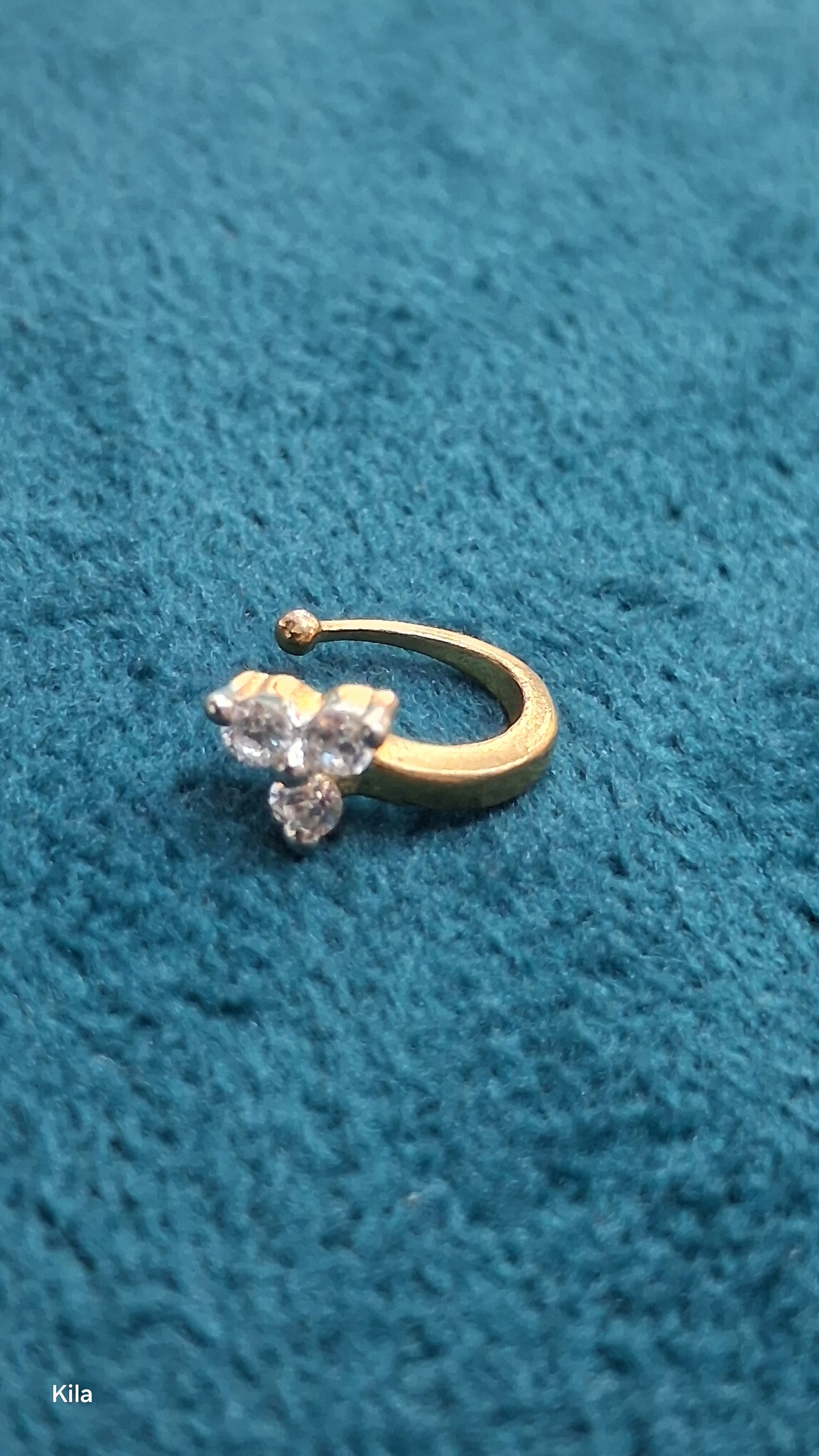 92.5 Silver Gold Plated Nose Pin | Stylish Minimal Design | Elegant Jewellery