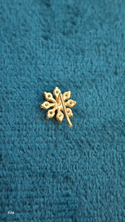 92.5 Silver Gold Plated Nose Pin | Stylish Elegant Finish | Jewellery