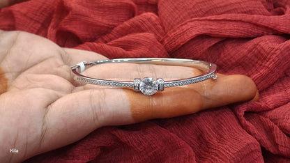 92.5 Silver Minimal White Stone Bracelet | Stylish Elegant Design | Premium Jewellery