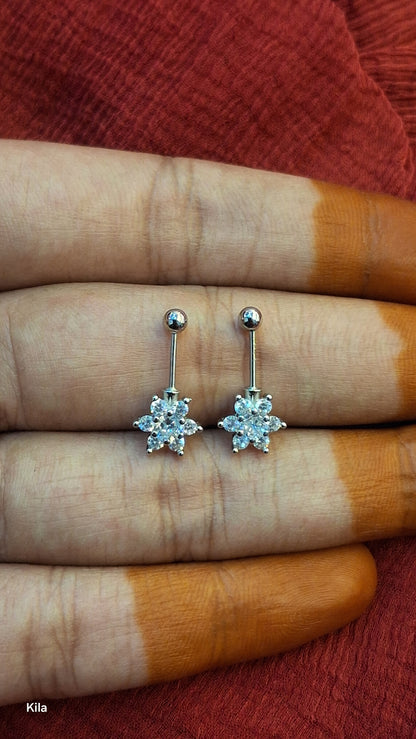 92.5 Silver Flower Bugadi | Stylish Floral Design | Elegant Jewellery
