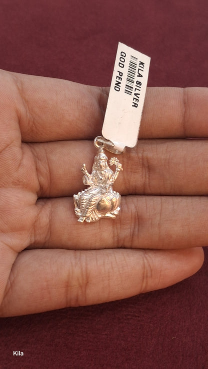 92.5 Silver Lakshmi Devi Pendant | Divine Prosperity Design | Elegant Jewellery