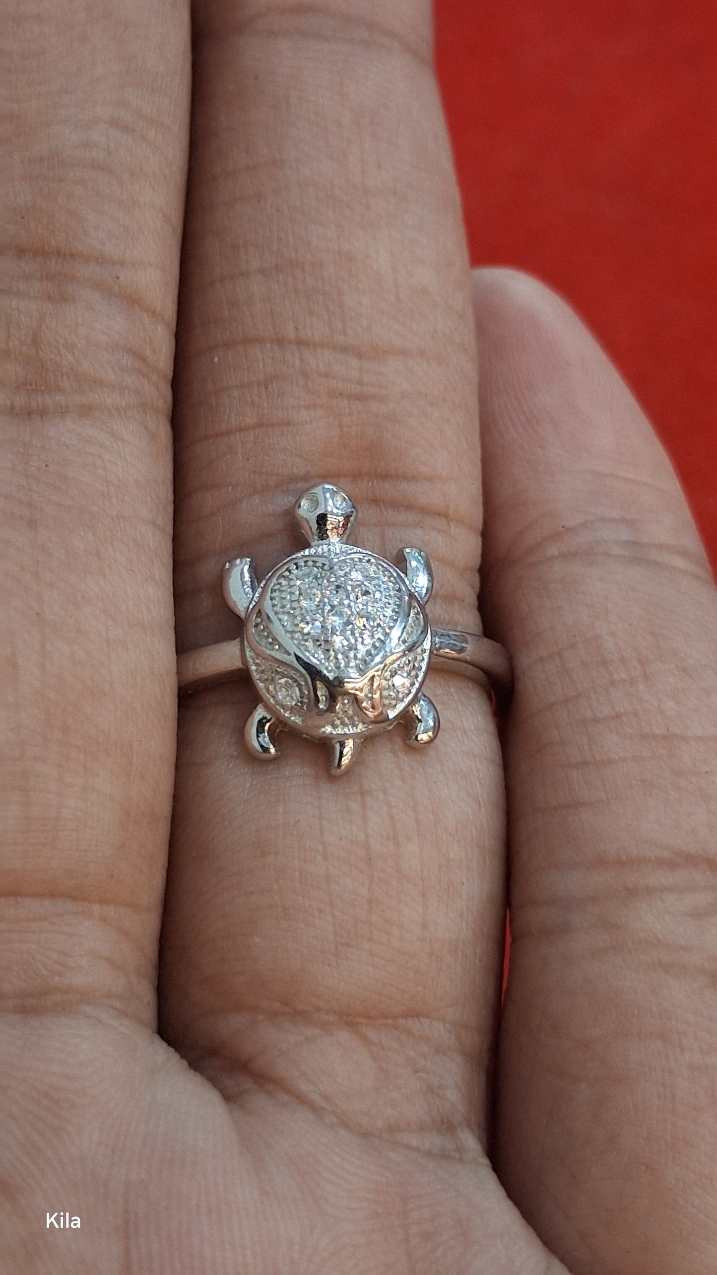 92.5 Silver Heart Tortoise Ring | Romantic Symbolic Design | Stylish Jewellery