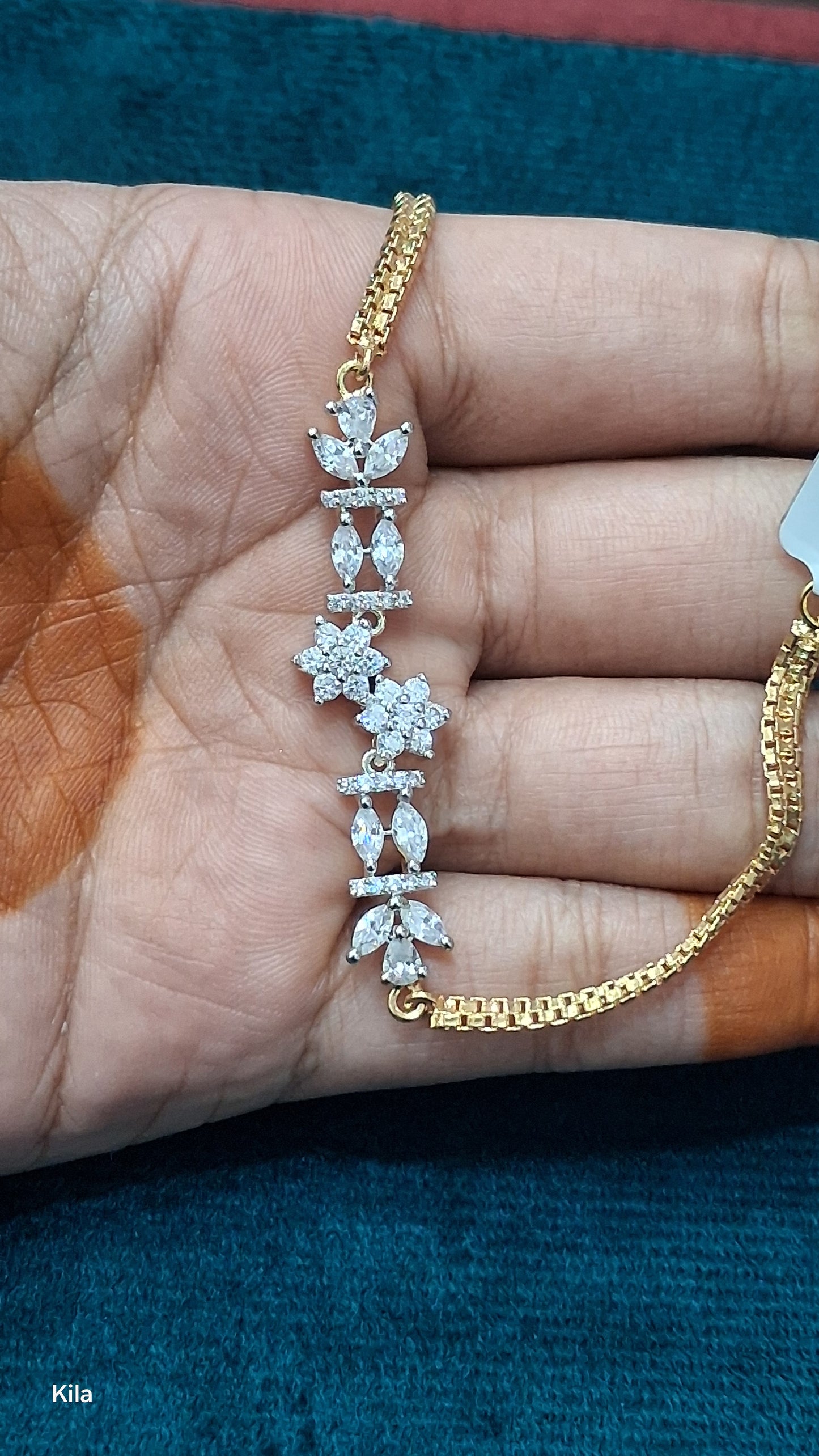 92.5 Silver Gold Plated Bracelet | Stylish Premium Finish | Elegant Jewellery