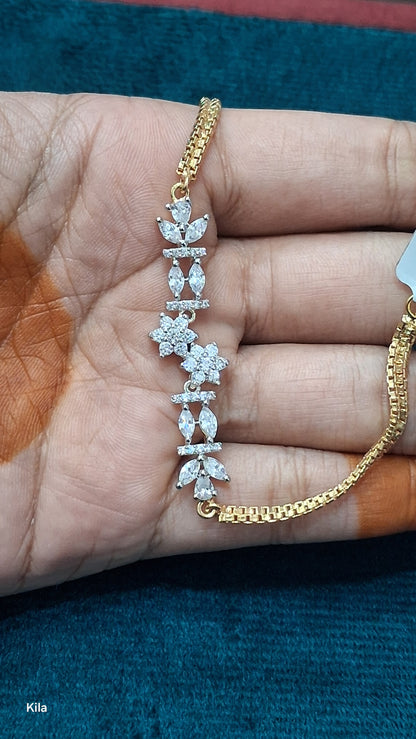 92.5 Silver Gold Plated Bracelet | Stylish Premium Finish | Elegant Jewellery