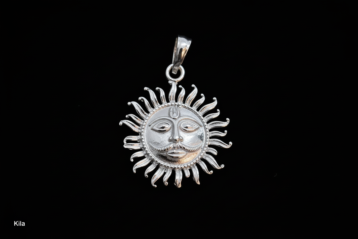 92.5 Silver Sun God Pendant | Detailed Divine Design | Stylish Jewellery