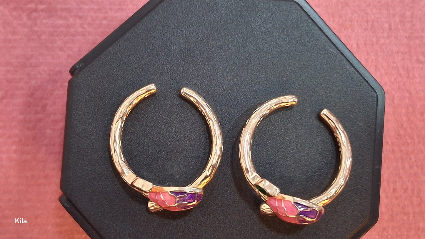 92.5 Silver Rose Gold Multicolor Leaf Toe Rings | Premium Vibrant Design | Jewellery