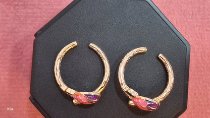 92.5 Silver Rose Gold Multicolor Leaf Toe Rings | Premium Vibrant Design | Jewellery