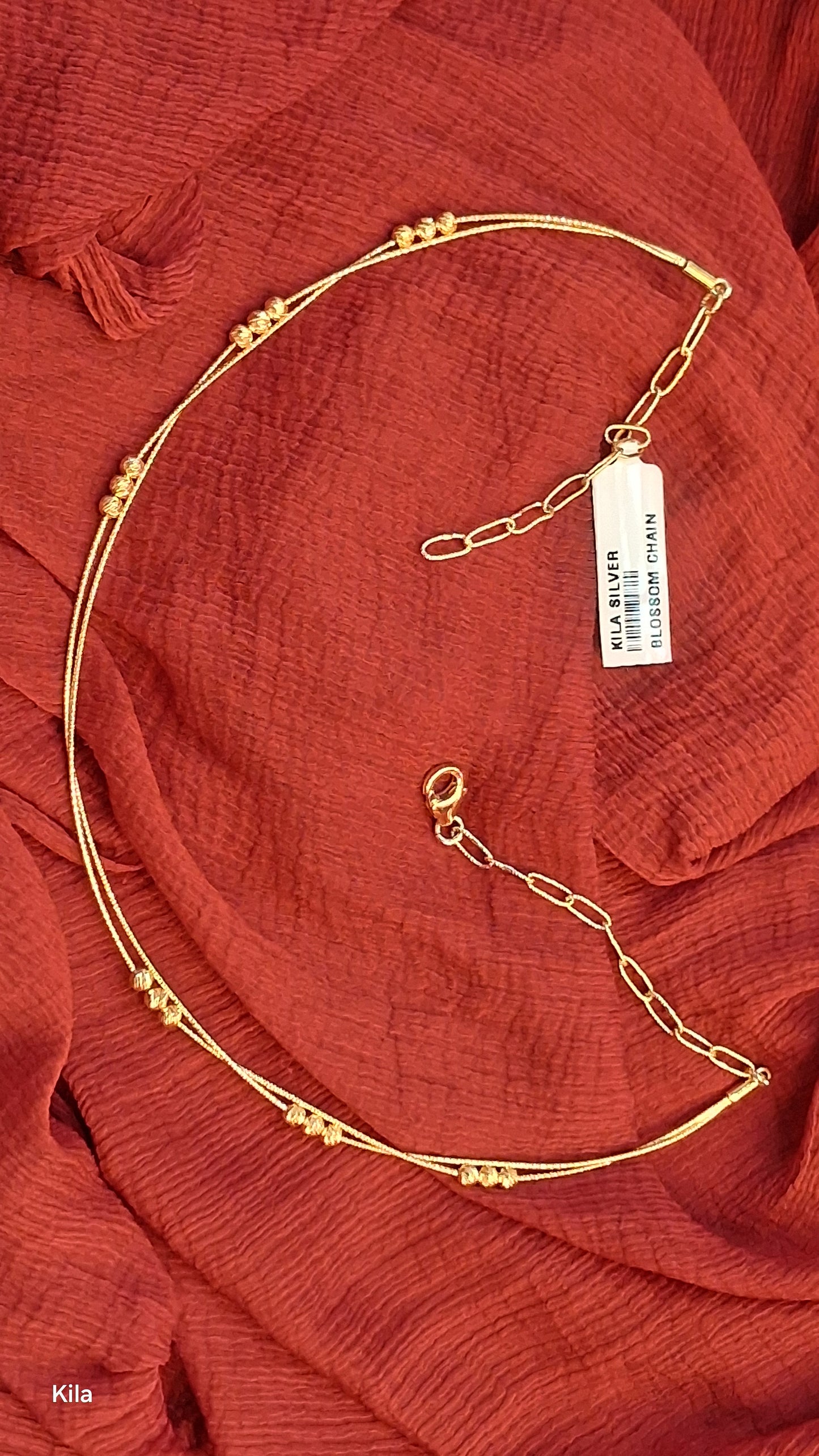 925 Silver Gold Plated Blossom Chain | Stylish Elegant Floral Design | Jewellery