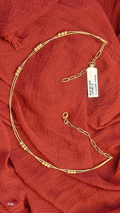 925 Silver Gold Plated Blossom Chain | Stylish Elegant Floral Design | Jewellery