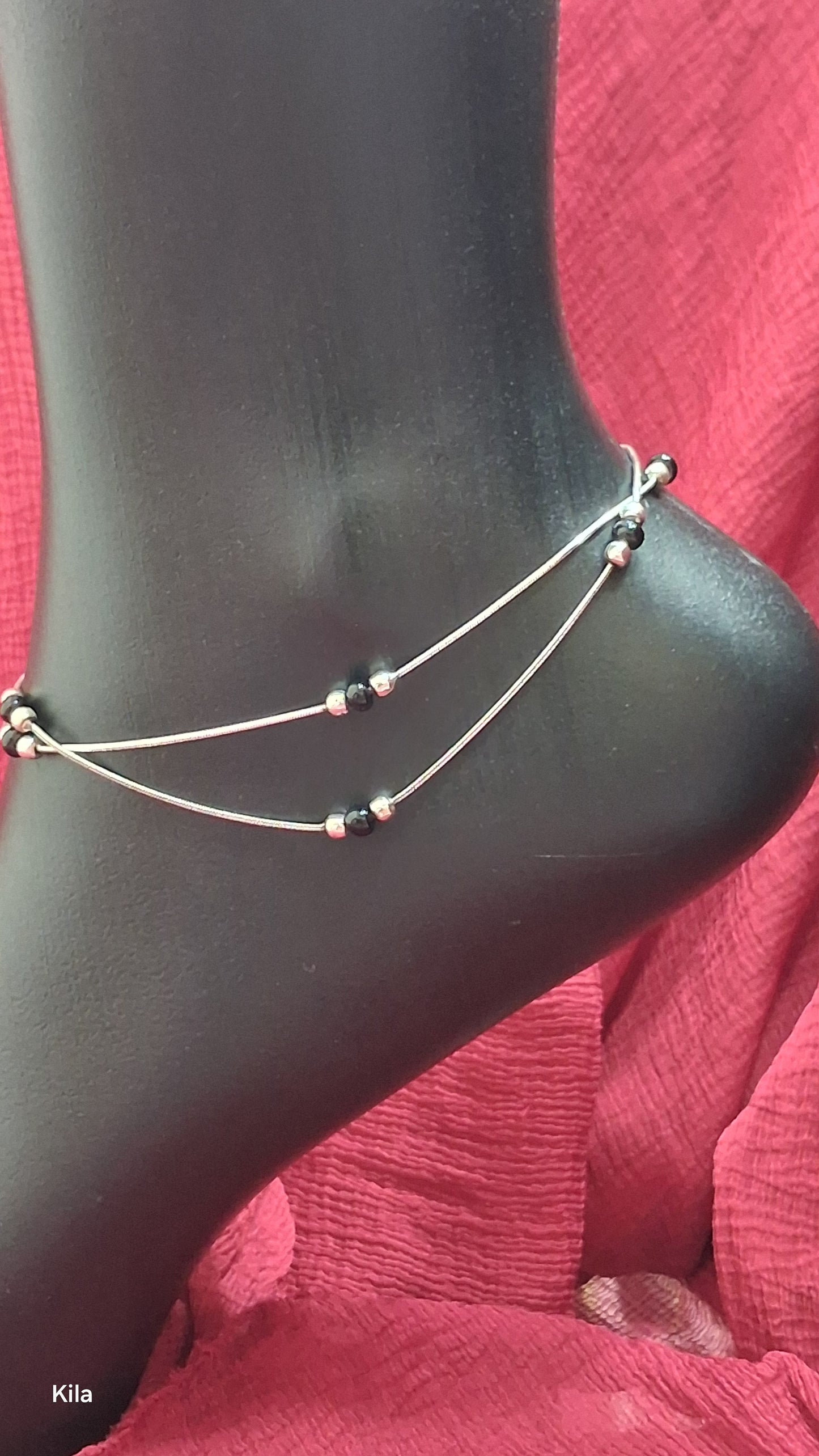 92.5 Silver Anklets | Stylish Refined Design | Elegant Foot Jewellery