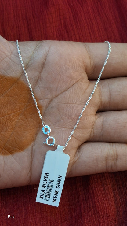 92.5 Silver Chain 18 Inches | Stylish Minimal Finish | Elegant Fashion Jewellery