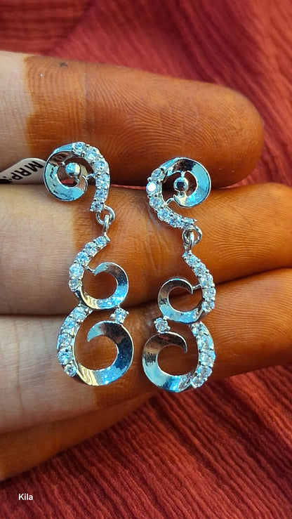 92.5 Silver Earrings | Stylish Elegant Design | Fashion Jewellery