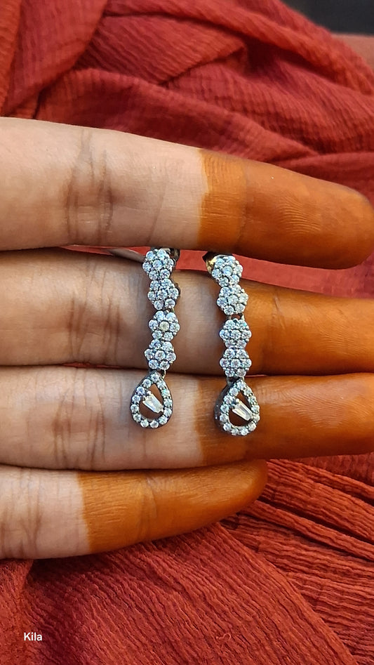 92.5 Silver Earrings | Stylish Refined Design | Elegant Jewellery