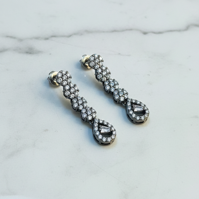 92.5 Silver Earrings | Stylish Refined Design | Elegant Jewellery pair