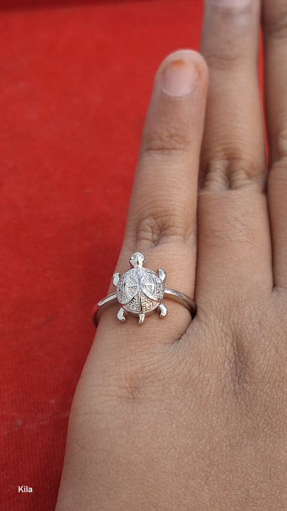 92.5 Silver Refined Tortoise Ring | Polished Finish | Stylish Jewellery