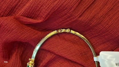 92.5 Silver Gold Plated Kada | Stylish Classic Design | Elegant Jewellery