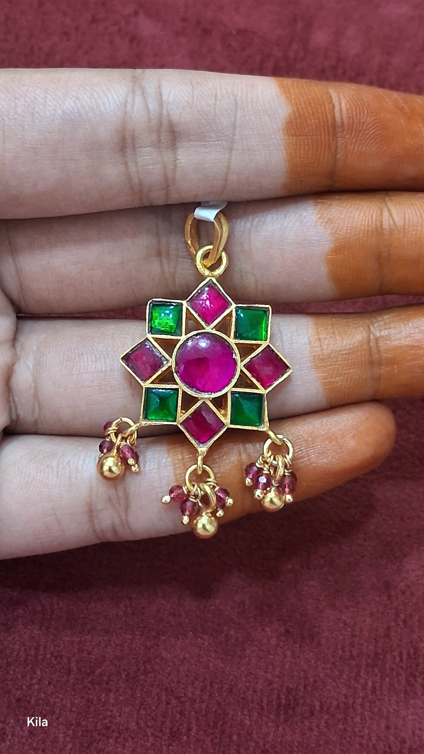 92.5 Silver Kundan Pendant (Gold Plated) | Stylish Traditional Design | Elegant Jewellery