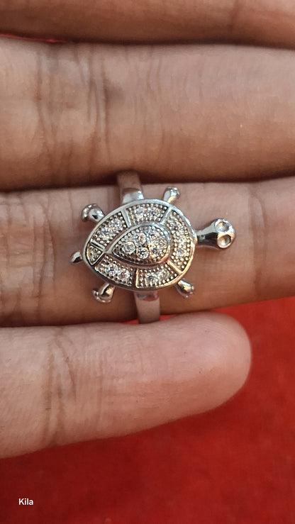 92.5 Silver Traditional Tortoise Ring | Classic Good Luck Design | Jewellery