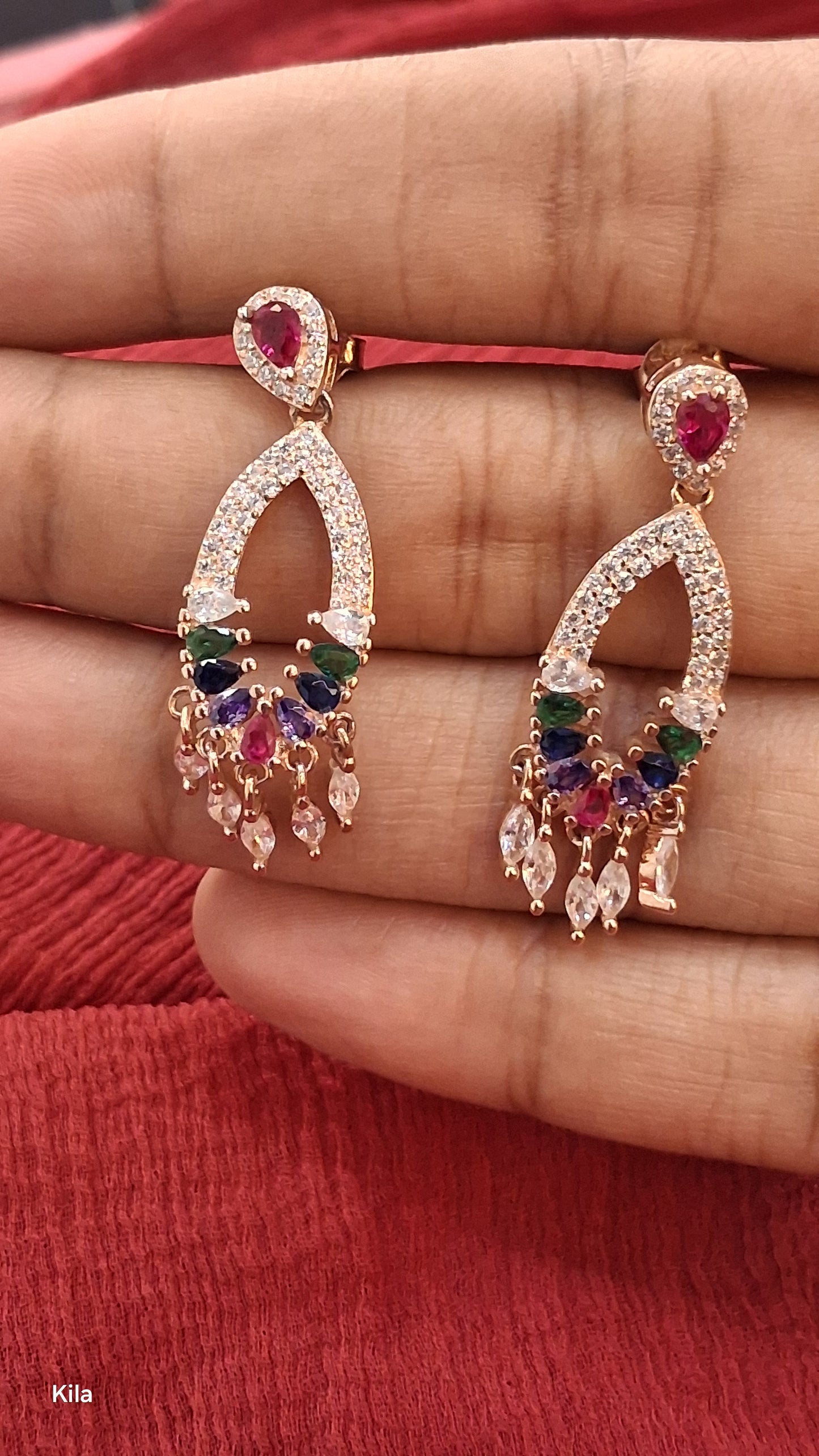 92.5 Silver Rose Gold Plated Pendant Set | Stylish Premium Design | Elegant Jewellery