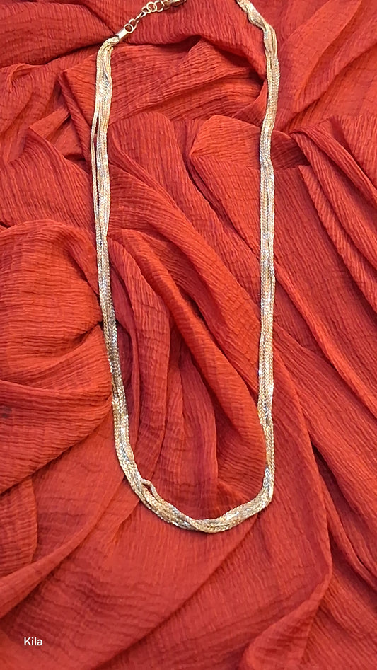 Silver stylish gold plated chain 18 inches