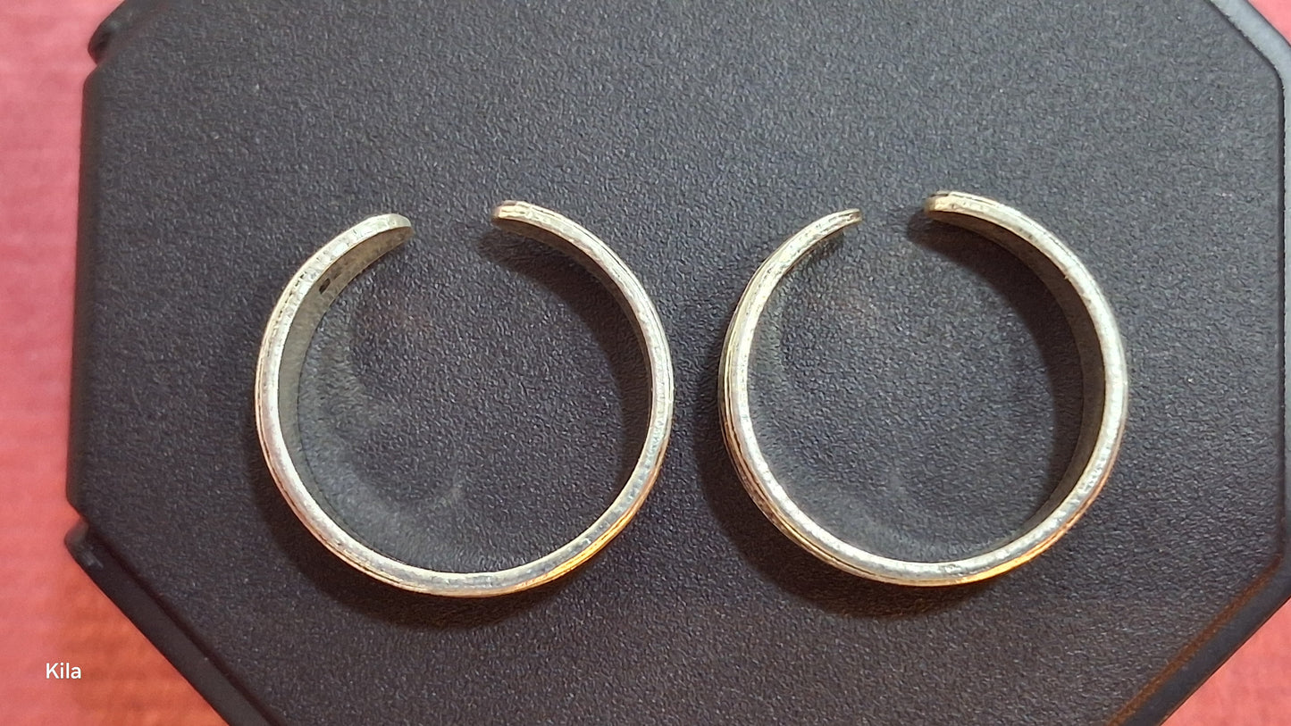 92.5 Silver Oxidised Toe Rings | Vintage Traditional Design | Jewellery