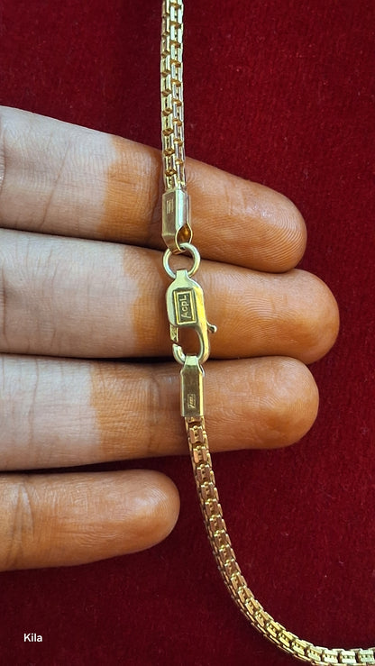 92.5 Silver Gold Plated Thaali Chain 19 Inches | Stylish Premium Finish | Elegant Jewellery