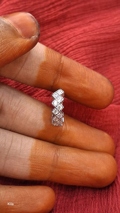 92.5 Silver White Stone Bali Earrings | Stylish Sparkling Design | Elegant Jewellery