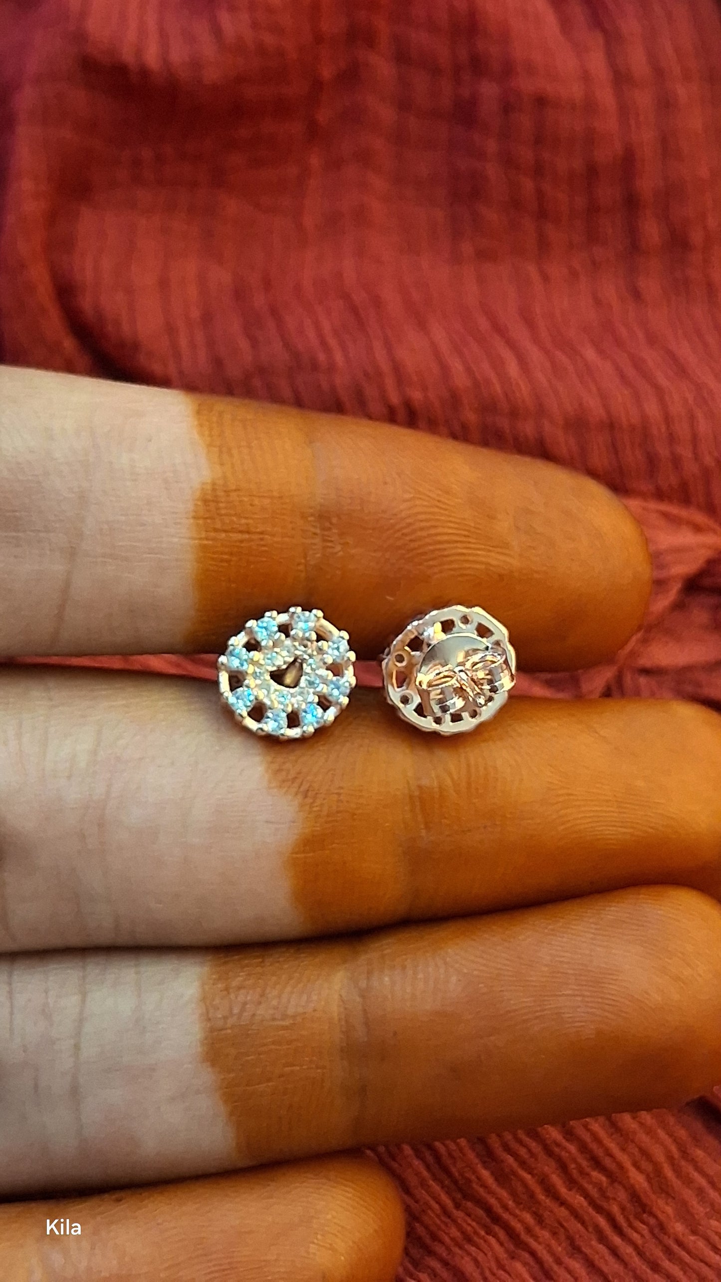 92.5 Silver Rose Gold Plated Studs | Stylish Elegant Design | Premium Jewellery