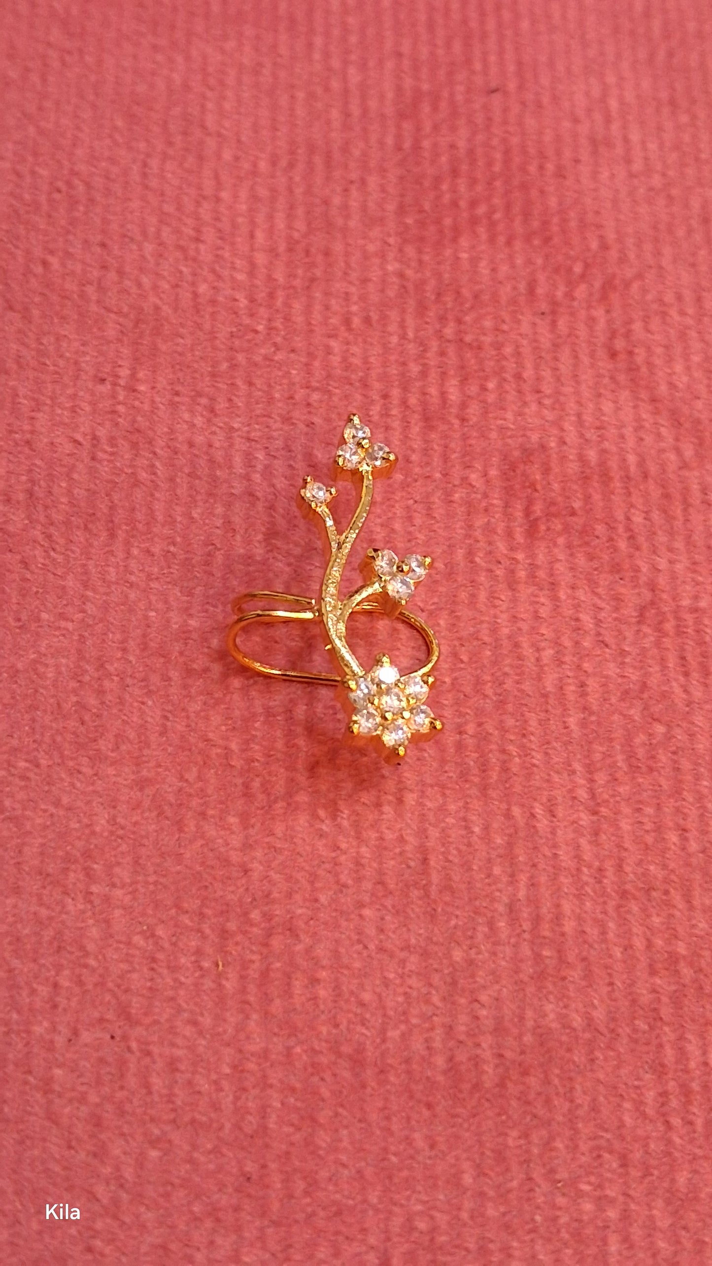 92.5 Silver Gold Plated White Stone Earcuffs | Premium Sparkle Design | Jewellery