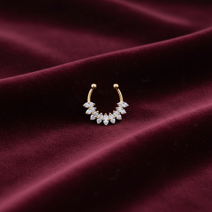 92.5 Silver Gold Plated Septum | Stylish Elegant Design | Fashion Jewellery