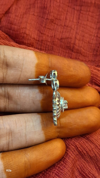 92.5 Silver Earrings | Stylish Refined Design | Elegant Jewellery