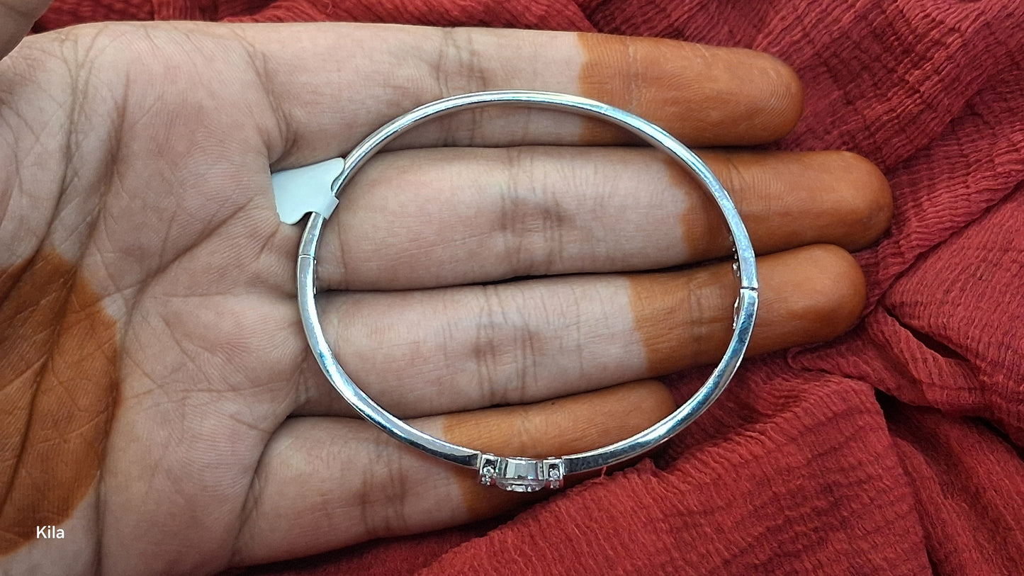 92.5 Silver Minimal White Stone Bracelet | Stylish Elegant Design | Premium Jewellery