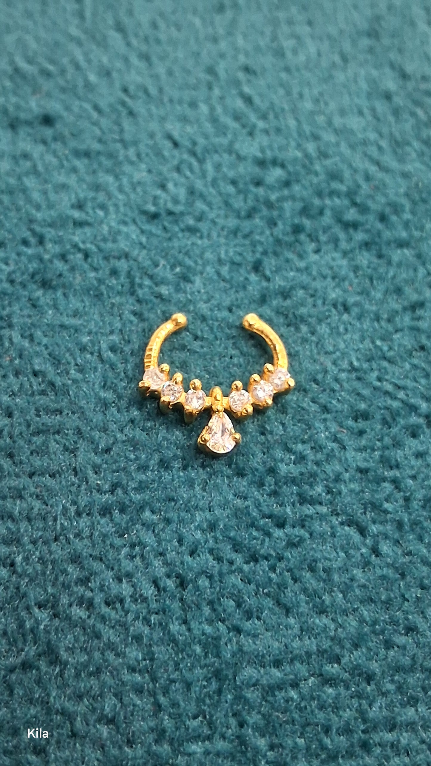 92.5 Silver Gold Plated Septum | Stylish Minimal Finish | Elegant Jewellery