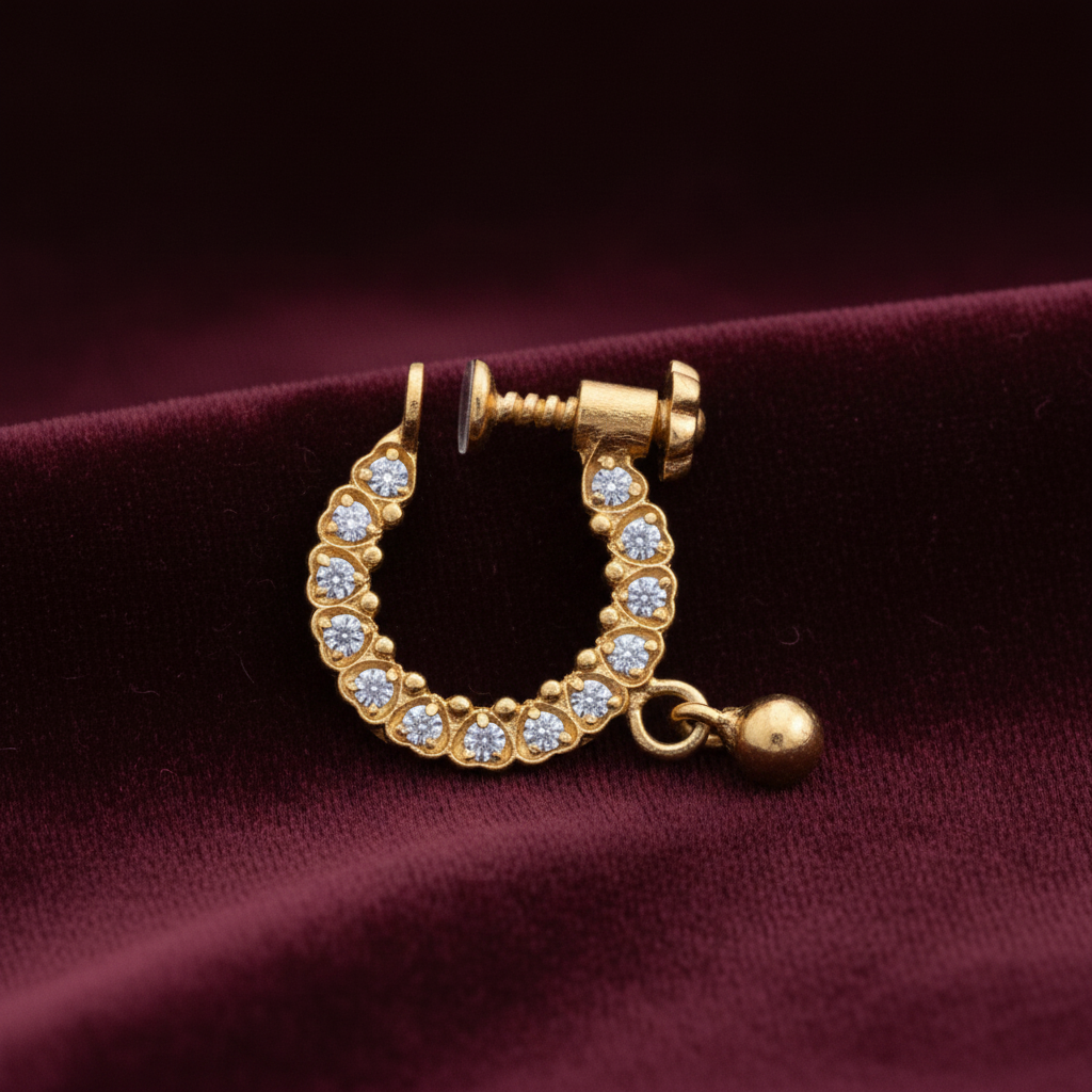 92.5 Silver Gold Plated Septum | Stylish Modern Design | Elegant Jewellery