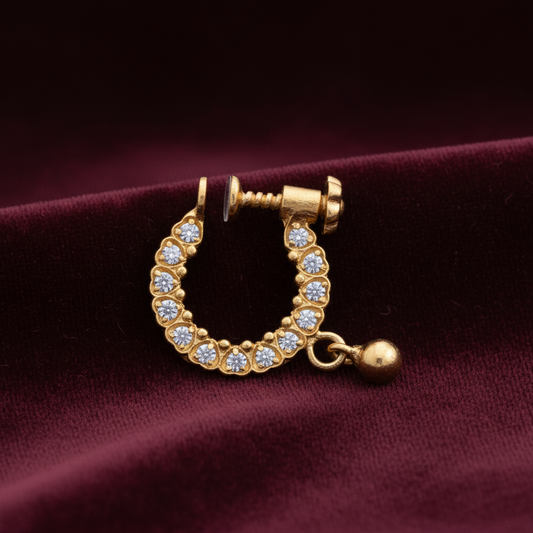 92.5 Silver Gold Plated Septum | Stylish Modern Design | Elegant Jewellery