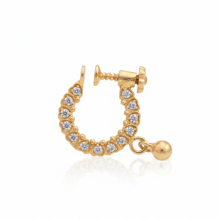 92.5 Silver Gold Plated Septum | Stylish Modern Design | Elegant Jewellery