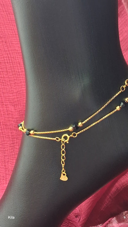 92.5 Silver Gold Plated Anklets | Stylish Premium Finish | Elegant Jewellery