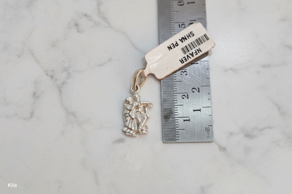 92.5 Silver Radha Krishna Pendant | Divine Love Design | Elegant Jewellery
