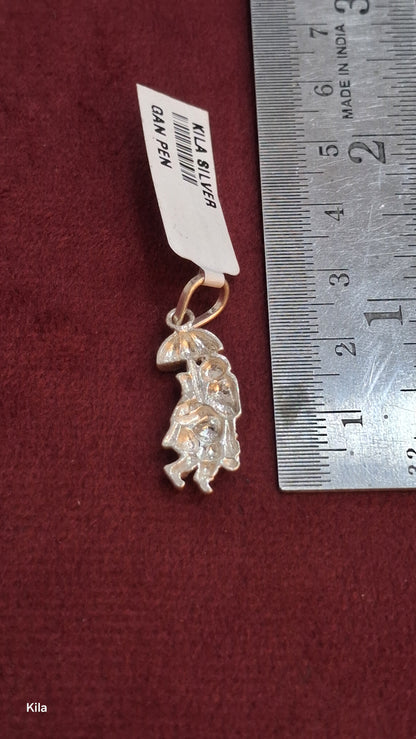 92.5 Silver Vinayaka Pendant | Auspicious Spiritual Design | Elegant Jewellery