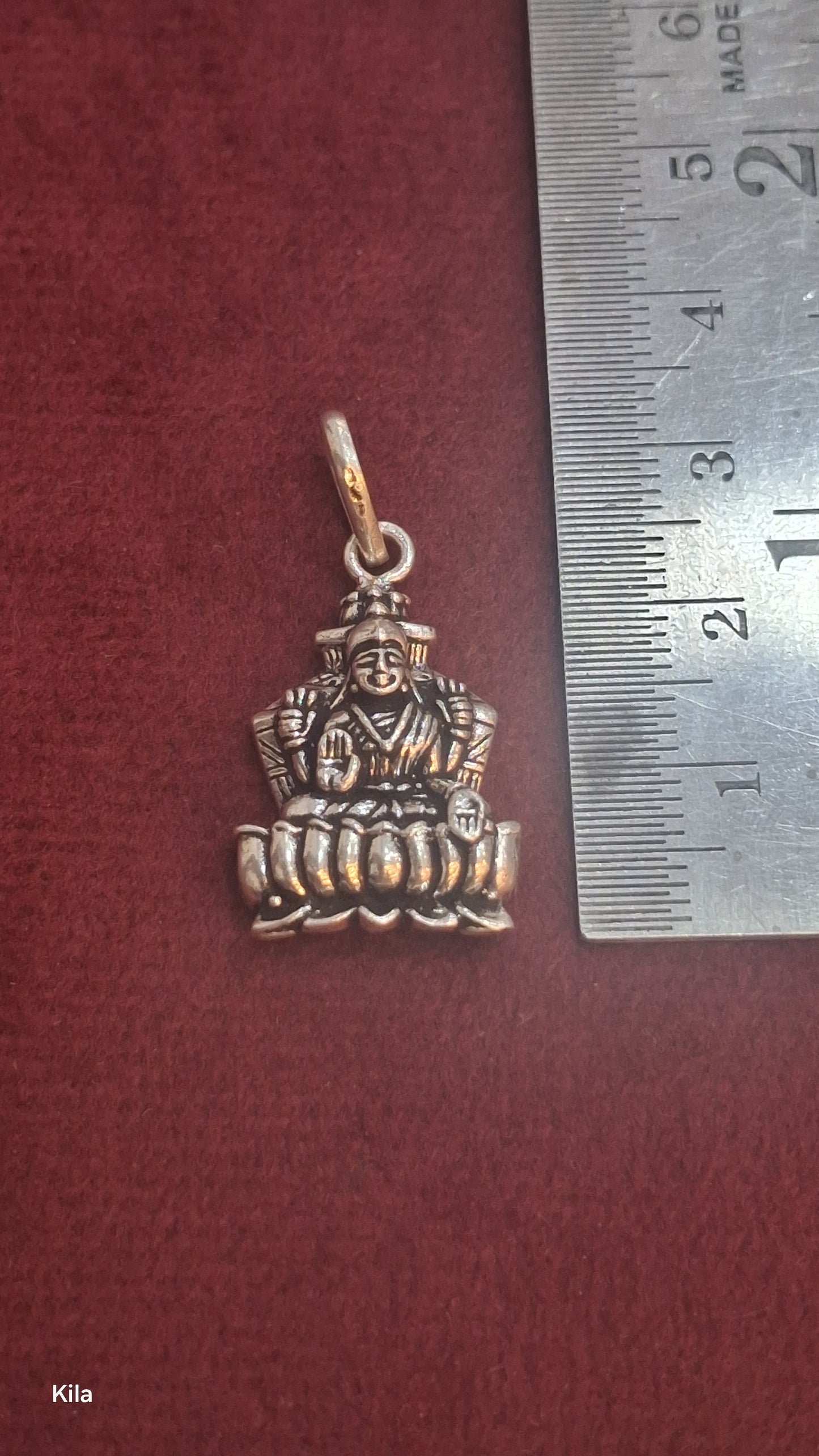 92.5 Silver Oxidised Lakshmi Devi Pendant | Traditional Prosperity Design | Jewellery