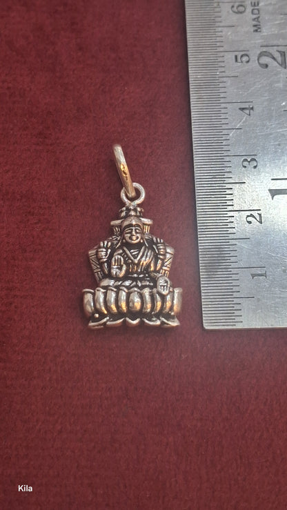 92.5 Silver Oxidised Lakshmi Devi Pendant | Traditional Prosperity Design | Jewellery