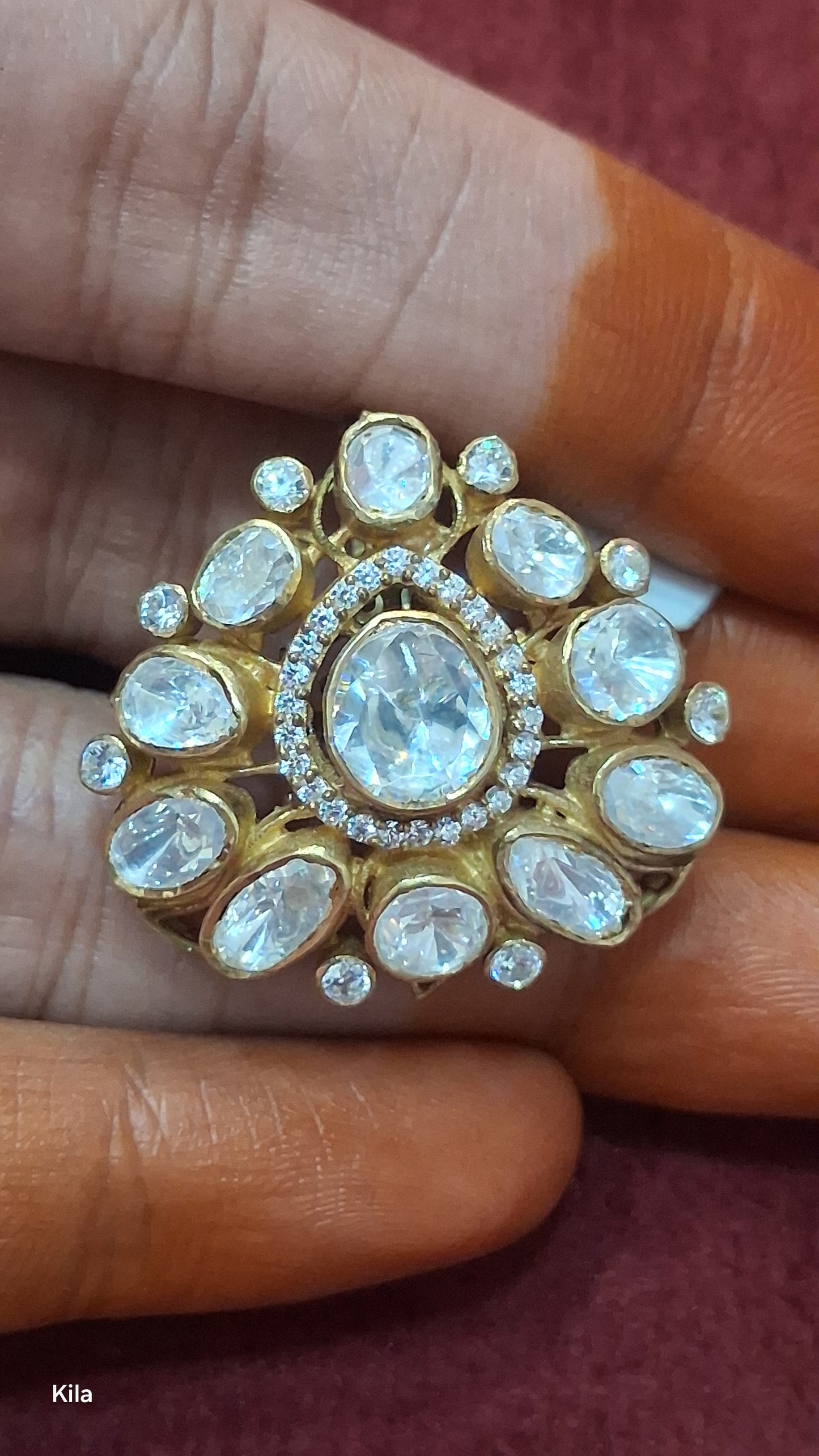 92.5 Silver Gold Plated Mozo Pendant | Stylish Modern Design | Elegant Jewellery